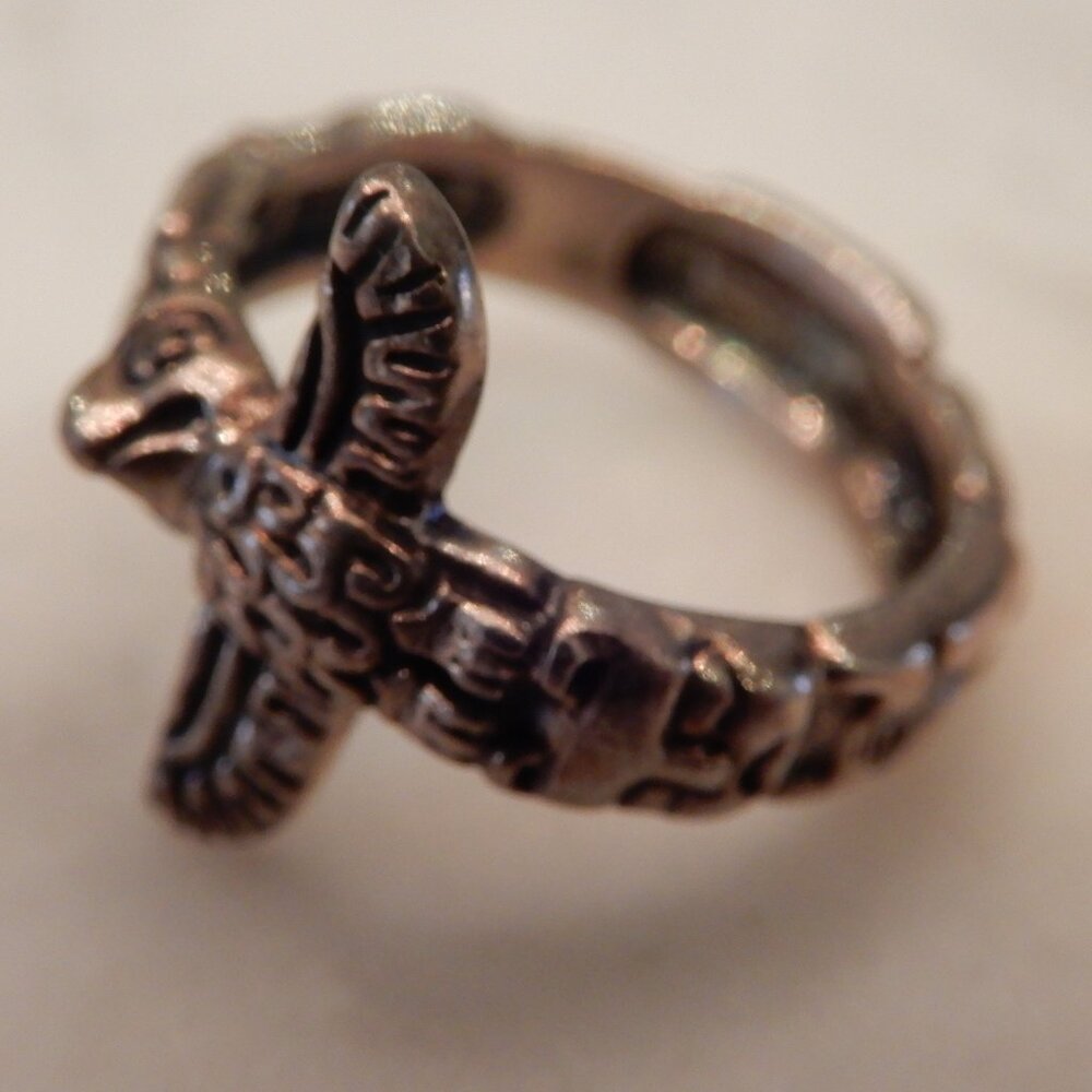 925 Silver Kabana Earrings and Ring Totem Pole Set